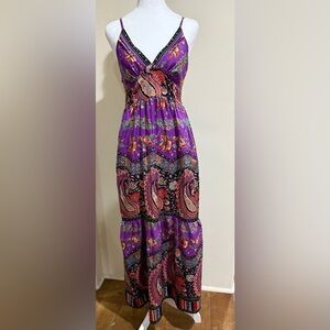 Angie Multicolor Floral Paisley Maxi Skirt